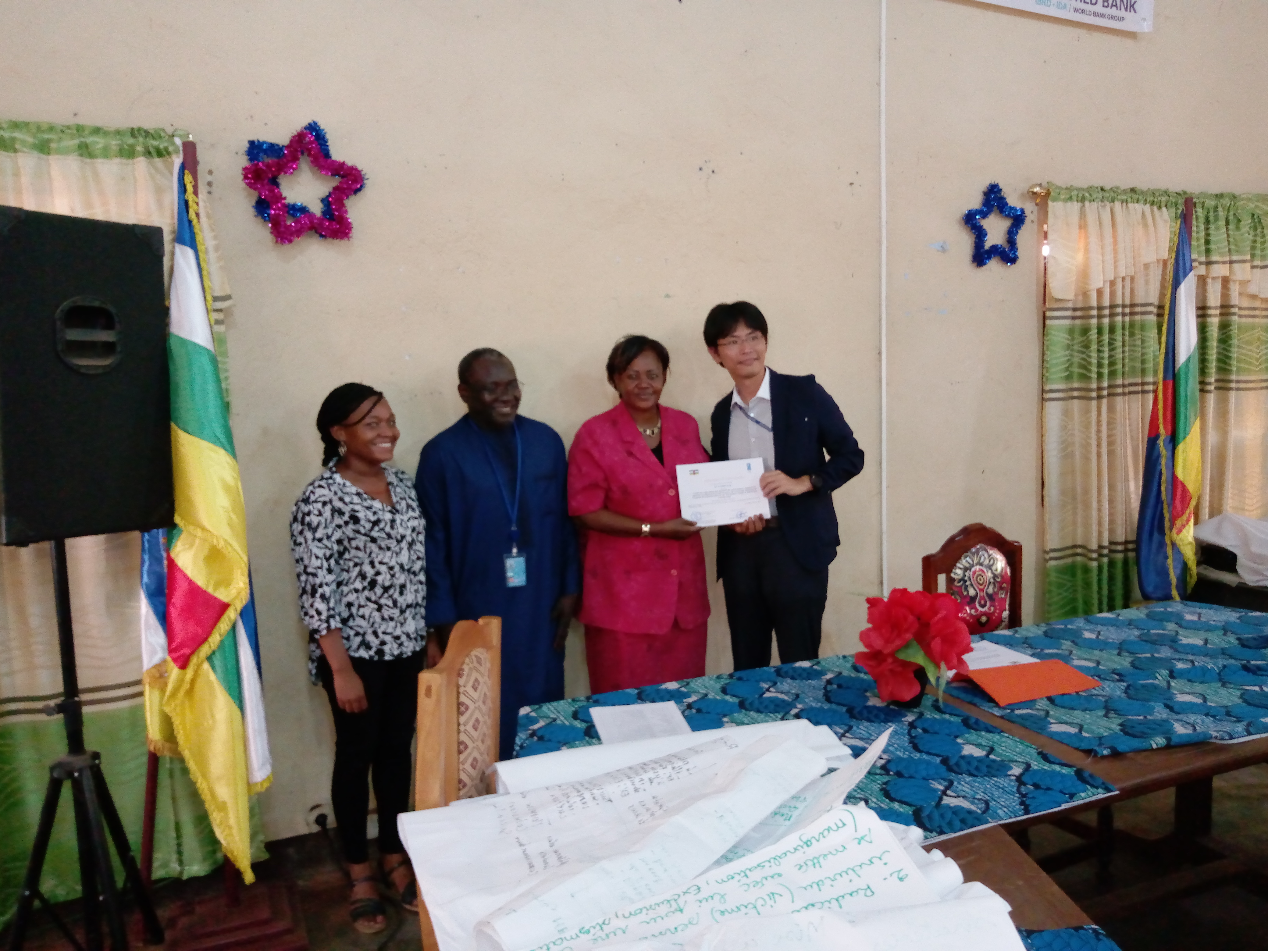 Clôture de la séance de renforcement de capacités des membres du comité de coordination de la SNPREV dans la salle de conférence de ICASSES à Bangui le 30 oût 2019